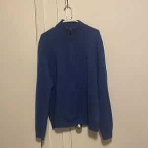 Ralph Lauren Polo 3/4 zip up sweater. Blue. XL.